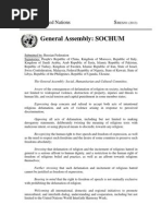 Russian Federation Defamation of Religion Resolution