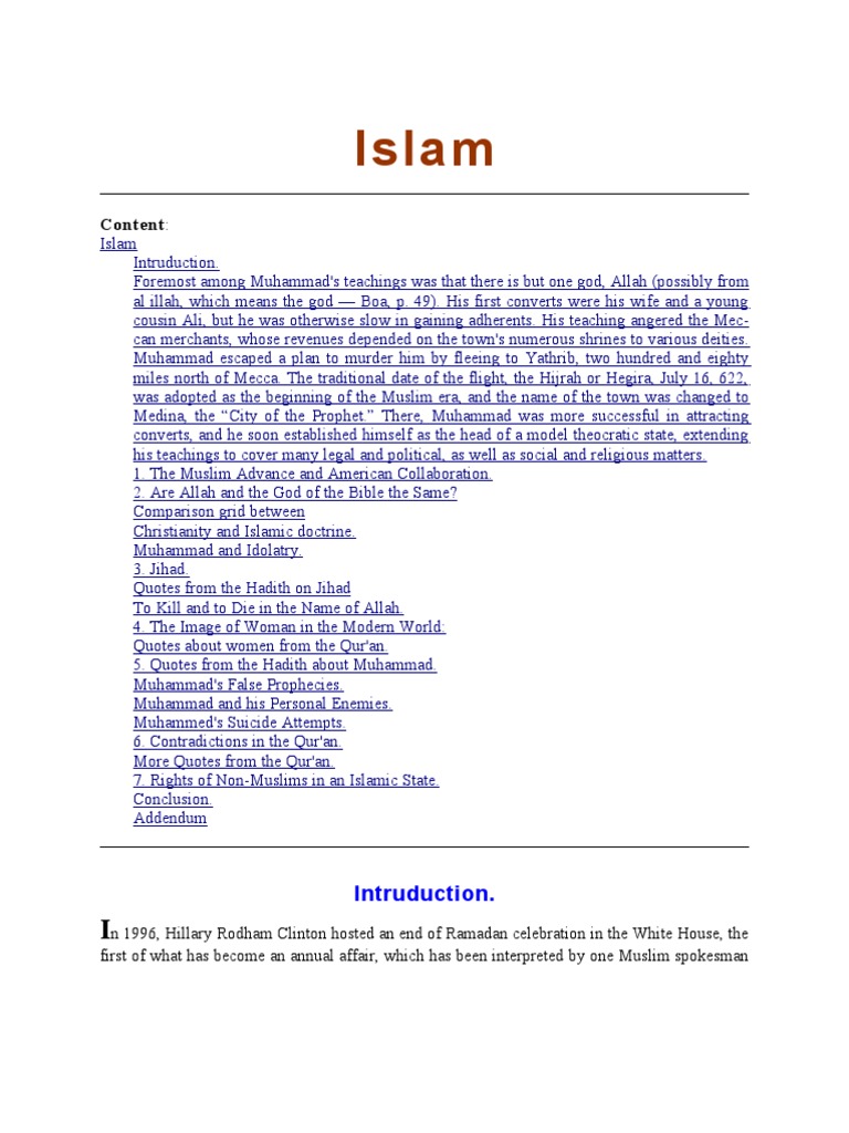 About Islam | PDF | Muhammad | Medina