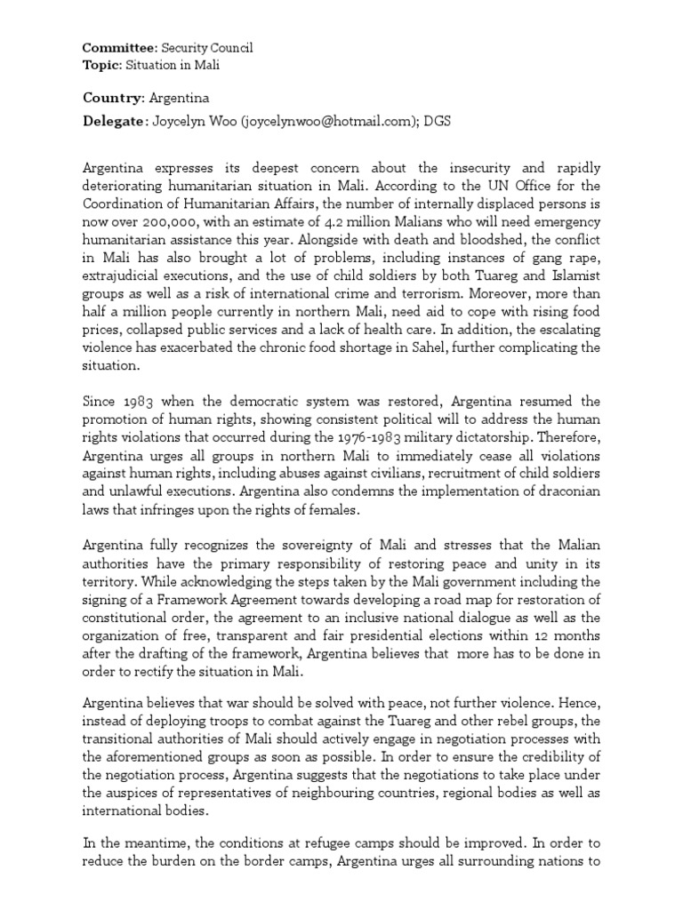 Mali Position Papers | PDF | Mali | African Union