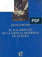 Paolo Rossi, El Nacimiento de La Ciencia Moderna en Europa