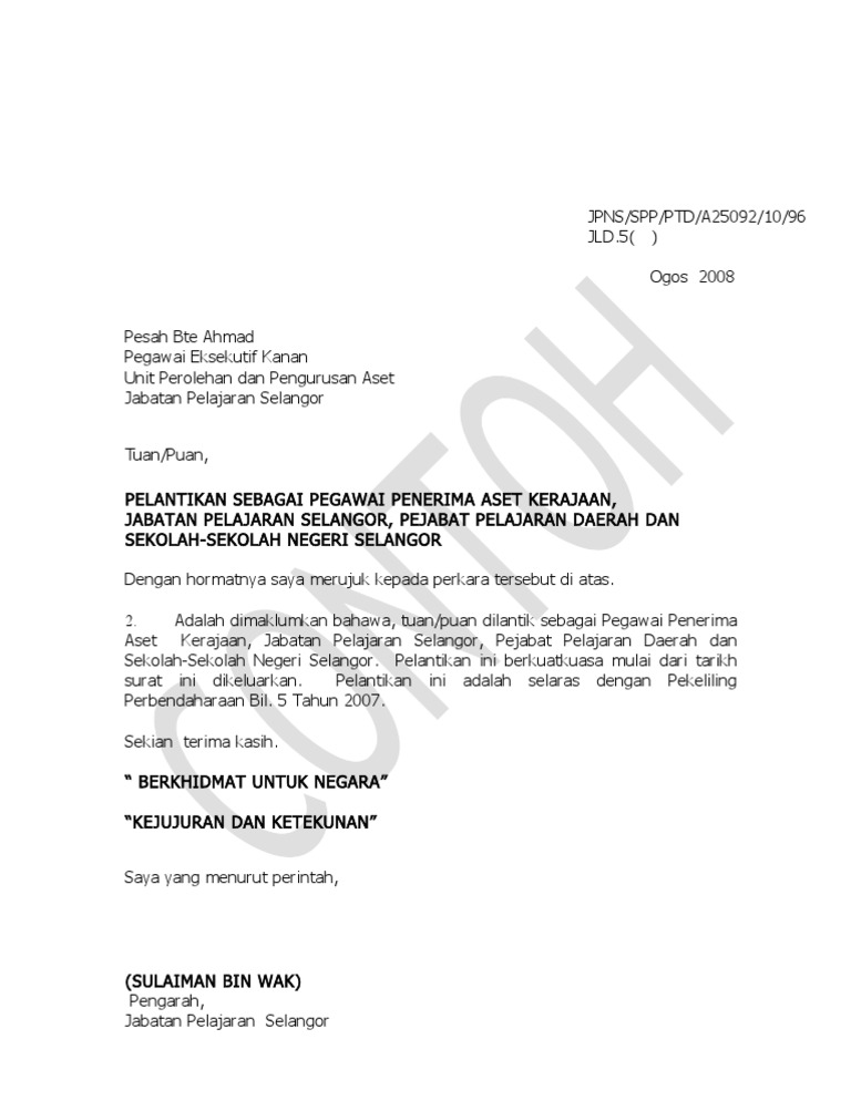 Surat Kuasa Penerima Aset