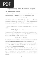 Notes 2. Riemann Integration