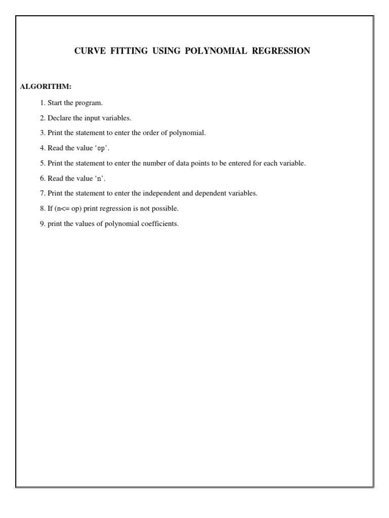 Polynomial Regression Guide | PDF | Teaching Methods & Materials ...