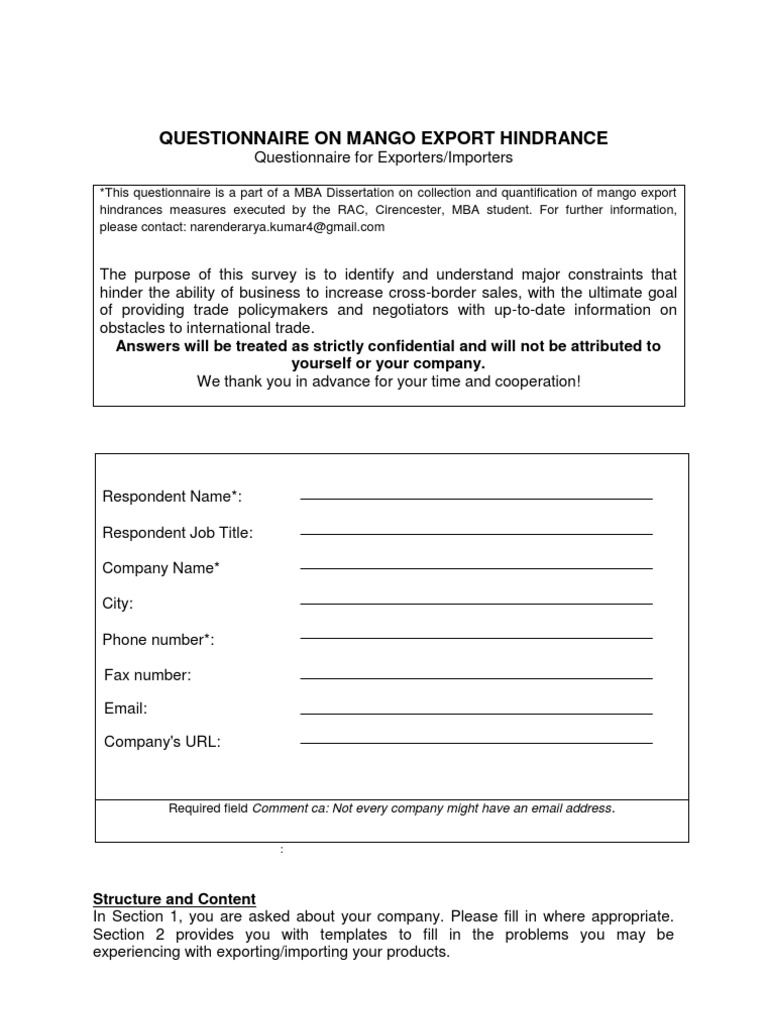 Mango Export Constraints Survey | PDF | Exports | Economies
