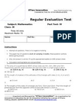 Regular Evaluation Test IV Maths IX A