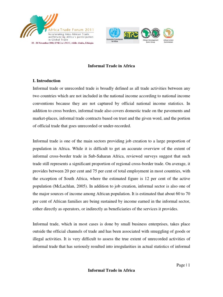 Informal Trade in Africa: of Regional Cross-Border Trade. On Average ...