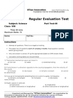 Regular Evaluation Test IV Science VIII A
