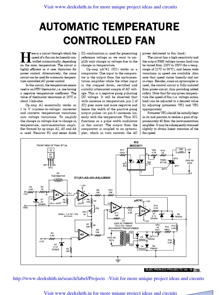 Automatic Temp Controlled Fan PDF Amplifier Operational Amplifier