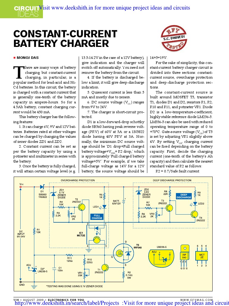 Constant Current Charger | PDF | Battery Charger | Battery (Electricity)