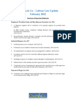 Labour Law Update February 2012