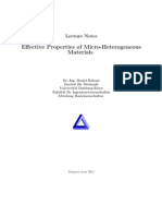 Effective Properties of Micro-Heterogeneous Materials: Lecture Notes