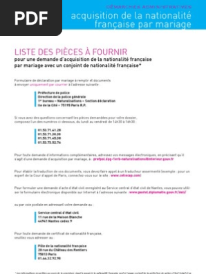 Nationalite Mariage Pdf Certificat De Naissance Gouvernement