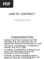 Law of Contract: Consideration