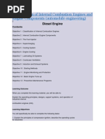 Classification of Internal Combustion Engines and Engine Components (Automobile Engineering)