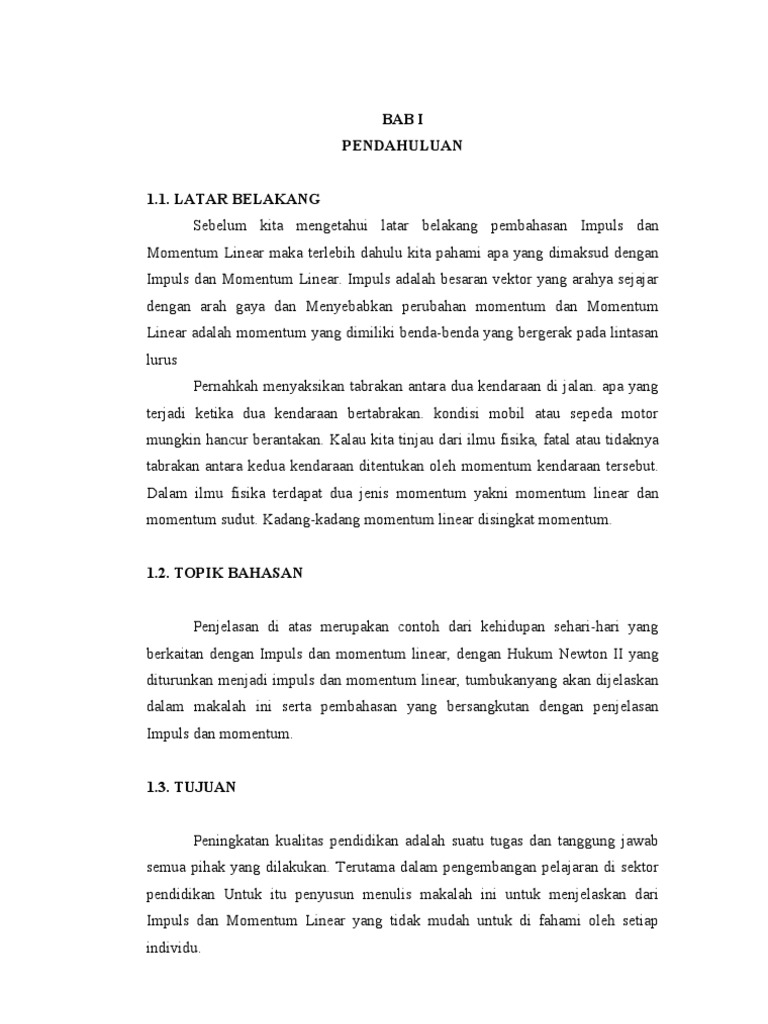 Makalah Momentum Dan Impuls1
