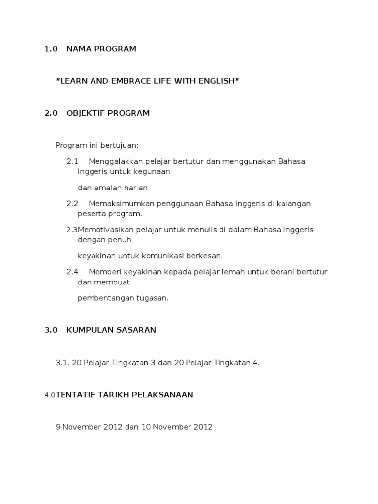 Kertas Kerja Kem Bahasa Inggeris Smart Partnership With A Private College Pdf