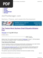 Business, Finance, and Leadership Development: The Twelve Worst Business Email Etiquette Mistakes Ever