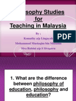 Philosophy Studies For Teaching in Malaysia