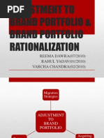 Adjustment To Brand Portfolio & Brand Portfolio Rationalization