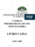 1 Igreja Presbiteriana de São João Da Barra Livro Caixa (Capa)