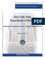 New York State Department of Health: Medicaid Overpayments For Hospital Readmissions