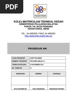 Prosedur Am 1: Audit Dalaman  PDF