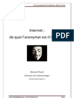 CYBERSTRATEGIA Note Stratégique 1 Anonymat.2013.02