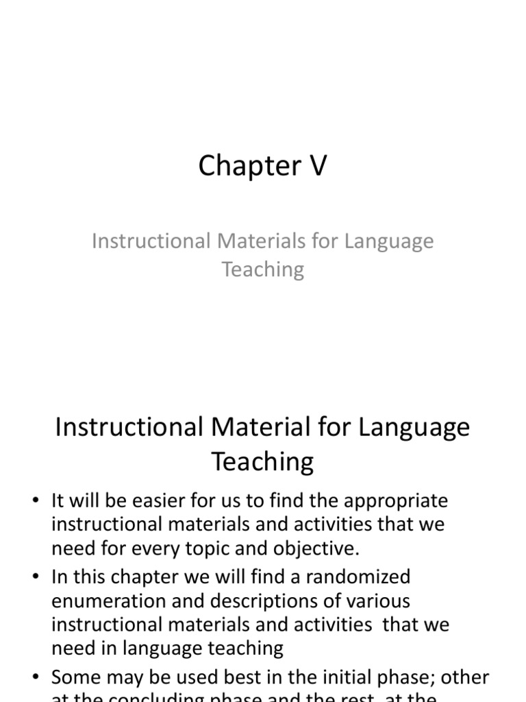 Instructional Materials for Language Teaching | PDF | Narrative ...