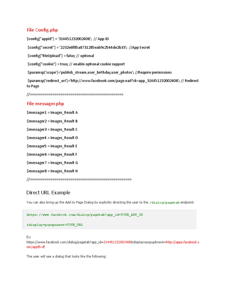 Facebook App Configuration Guide | PDF