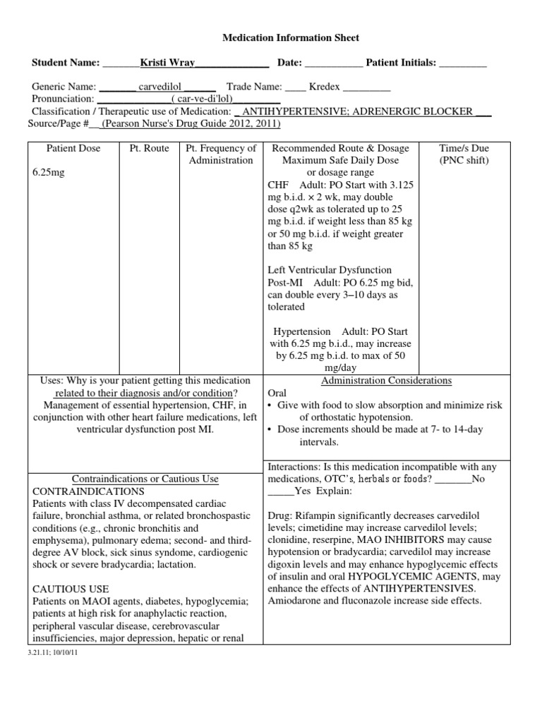 carvedilol_kredex Heart Failure Pharmaceutical Drug