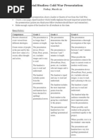 Cold War Presentation Task and Rubric