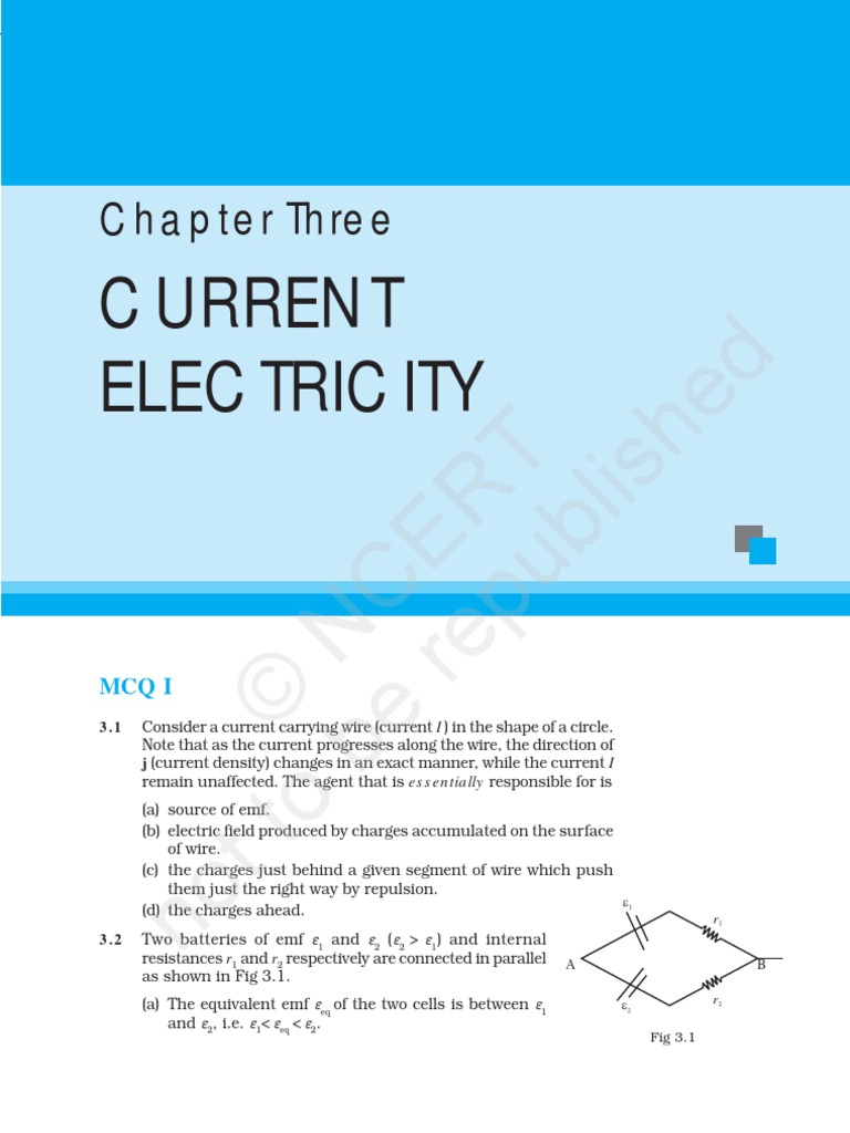 Current Electricity | PDF | Electric Current | Electrical Resistance ...