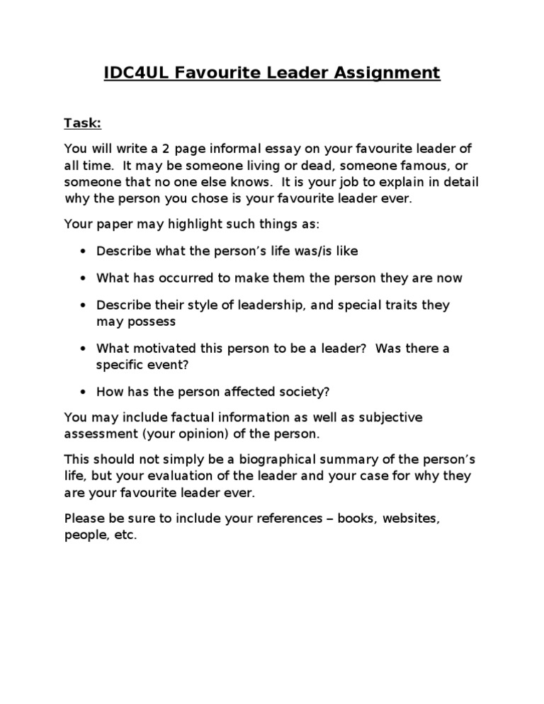 Personal Leadership Development Plan Assignment free sample