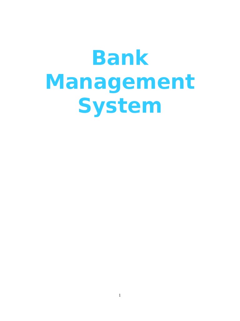 Bank Management System Project Report | PDF | Business