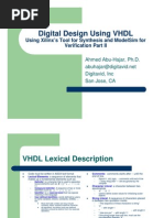 Digital Design Using VHDL: Using Xilinx'S Tool For Synthesis and Modelsim For Verification Part Ii