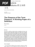 The Diaspora of The Term Diaspora - A Working-Paper of A Definition