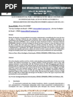 AÇÃO EMERGENCIAL PARA A SETORIZAÇÃO DE ÁREAS COM INDÍCIOS OU POTENCIAIS PARA ALTO OU MUITO ALTO RISCO A DESLIZAMENTOS E INUNDAÇÕES EM TIMBÓ E JARAGUÁ DO SUL (SC) - Artigo Congresso Brasileiro de Desastres Naturais