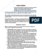 Excel Basics Tutorial PDF