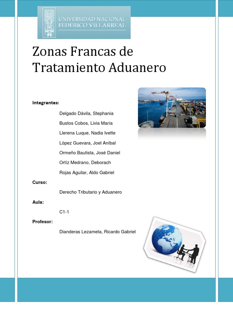 Grupo 3 Zonas Francas de Tratamiento Aduanero | PDF | aduana | Impuestos
