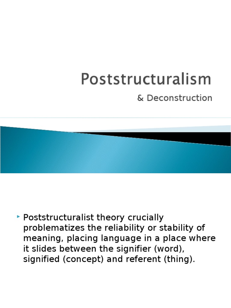 Post Structuralism Deconstruction Discourse