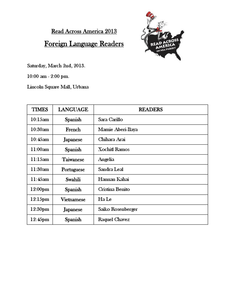 RAA2013-Foreign Readers List | PDF | Language Arts & Discipline