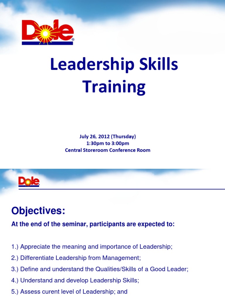 Leadership Skills Training Overview | PDF | Goal | Leadership