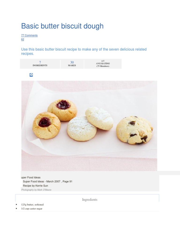 Basic Butter Biscuit Dough PDF Baking Biscuit
