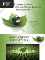 Download A Presentation on GREEN HRM 1 by Jasmine Kaur SN126865518 doc pdf