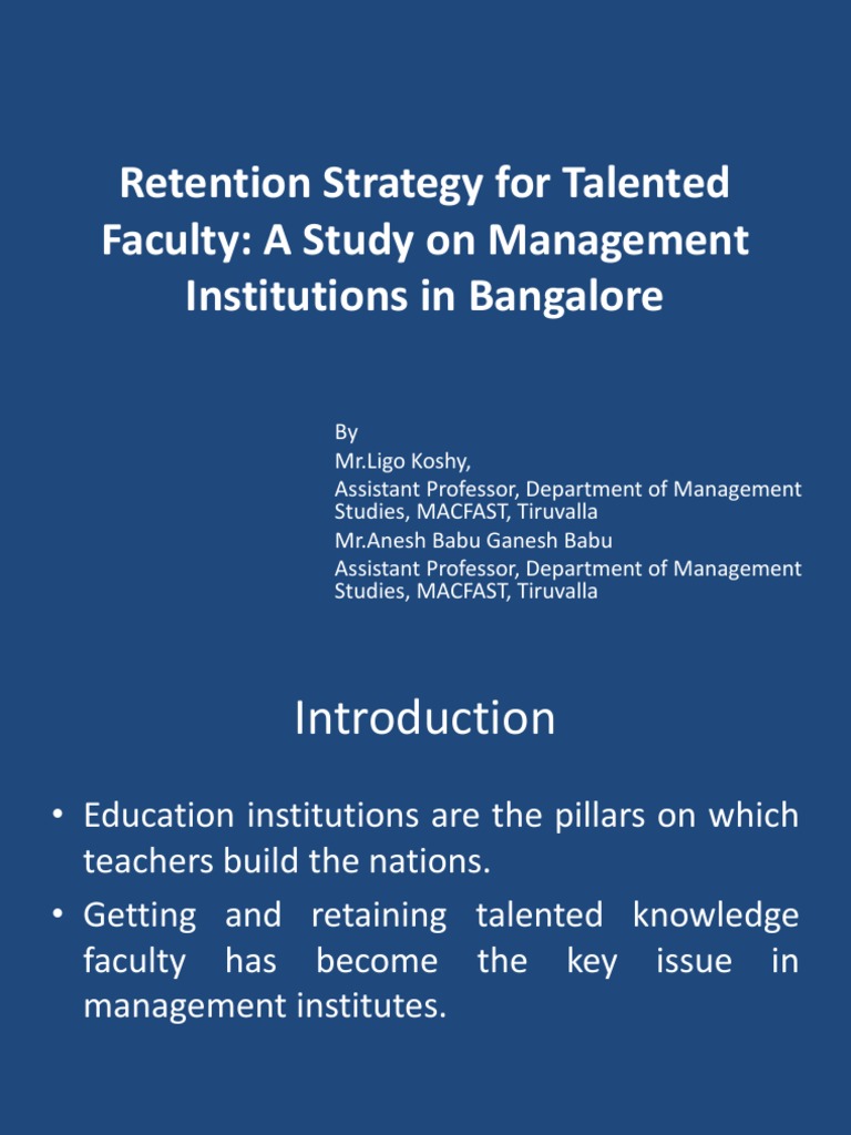 Retention Strategy For Talented Faculty Download Free Pdf Employee