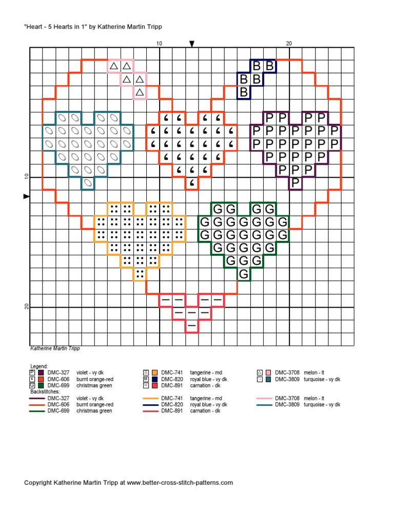 Heart 5 Hearts in 1 | PDF | Needlework | Textile Arts