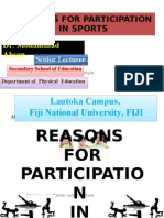Reasons For Sports Participation