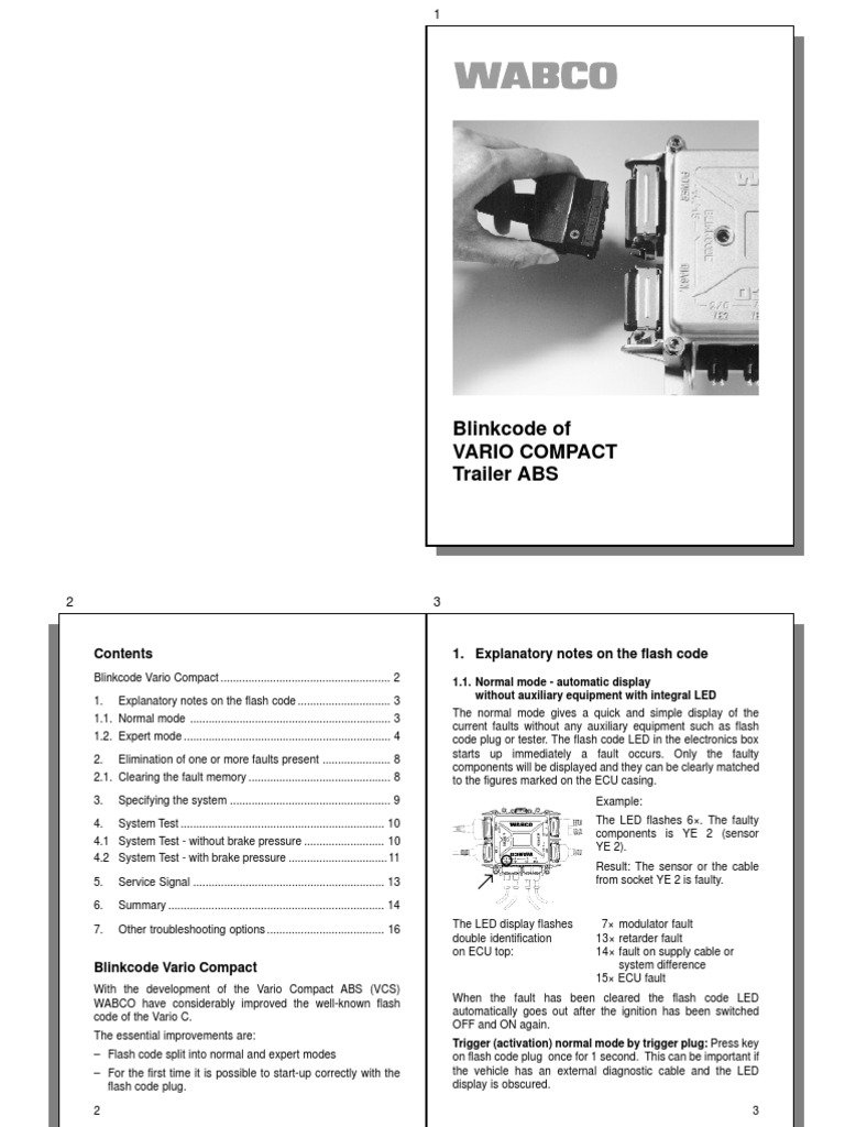 BLINKCODE ABS WABCO | Anti Lock Braking System | Manufactured Goods