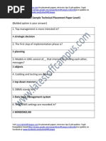 Tata Elxsi Sample Technical Placement Paper Level1