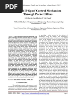 Robust IP Spoof Control Mechanism Through Packet Filters